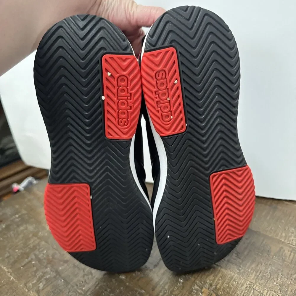Men's Size 10.5 - adidas Courtsmash Black Active Red Athletic Sneakers Shoes